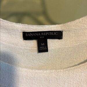 Banana Republic White Long Sleeve Textured Top